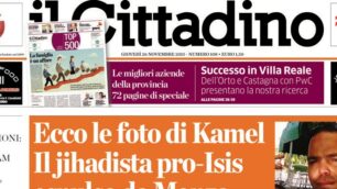 La prima pagina del Cittadino del 26 novembre