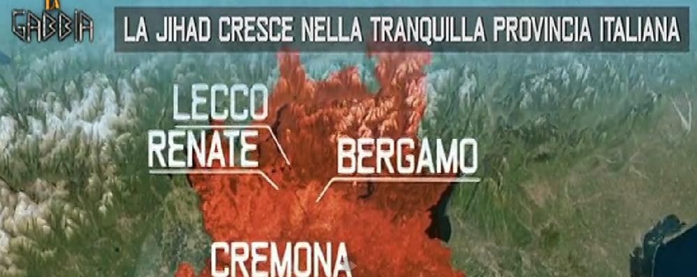 La cartina mostrata durante la trasmissione televisiva