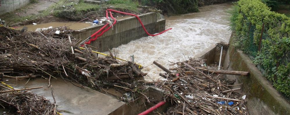 Un’immagine del 2014 del fiume Seveso in piena