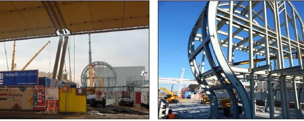 Il padiglione dell’Ungheria che ha visto lavorare gli operai della Redaelli costruzioni di Concorezzo