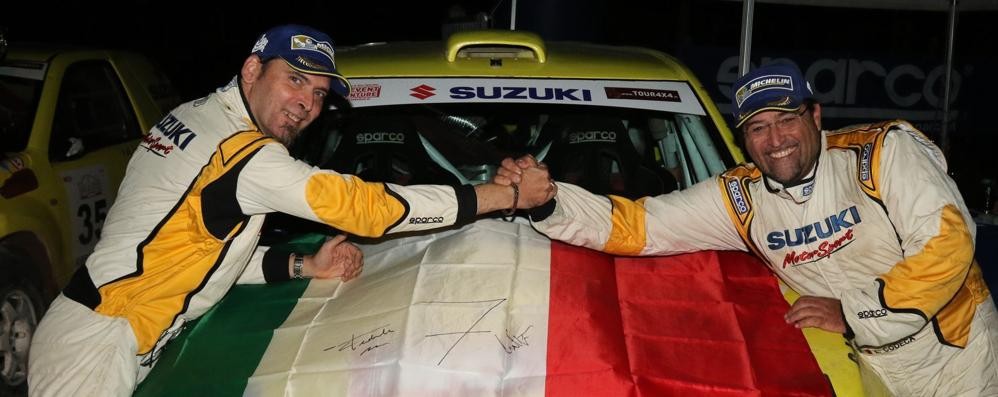 Bruno Fedullo (a sinistra, navigatore) e Lorenzo Codecà (a destra) si sono laureati campioni italiani
