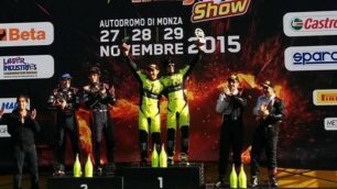 Il podio del Monza Rally Show 2015 (foto Autodromo nazionale)