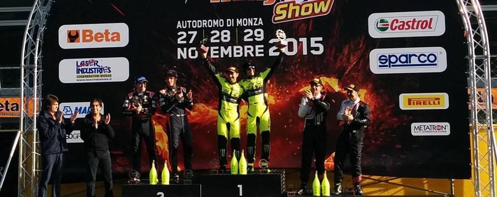 Il podio del Monza Rally Show 2015 (foto Autodromo nazionale)