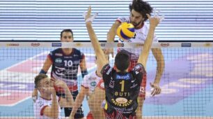 Volley: Beretta, centrale del GiGroup Team Monza, contro Simone Buti