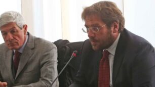 Da sinistra: Virginio Pedrazzi, amministratore unico di Cem, Roberto Invernizzi, sindaco di Bellusco e vicepresidente provinciale