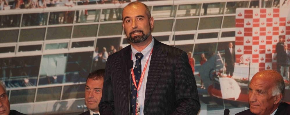 Ivan Capelli, presidente dell’Automobil Club Milano, durante una presentazione in autodromo del Gran Premio d’Italia di formula 1