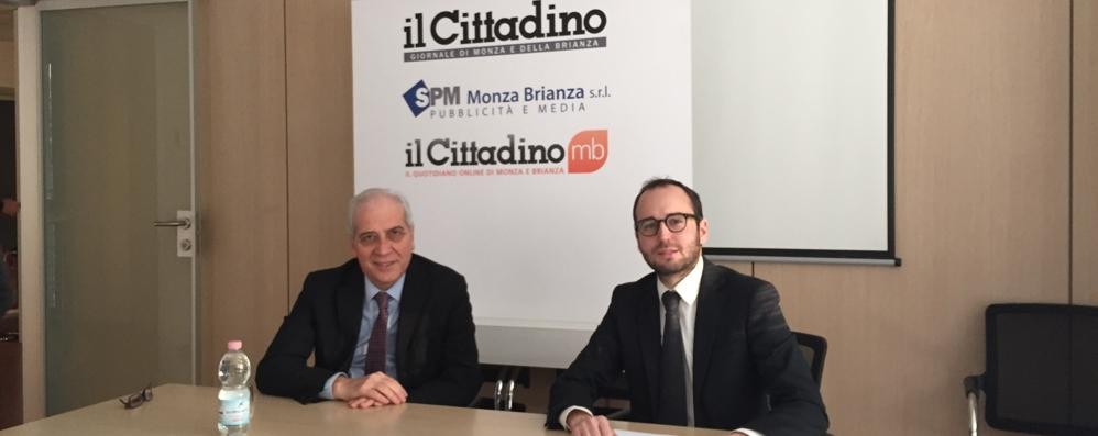 Il sindaco Scanagatti e il direttore del Cittadino, Martino Cervo