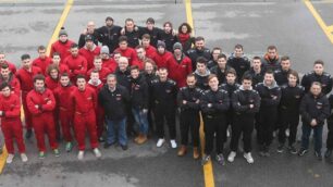 Monza, allievi e docenti della scuol meccanica Motorsport 2016 in autodromo
