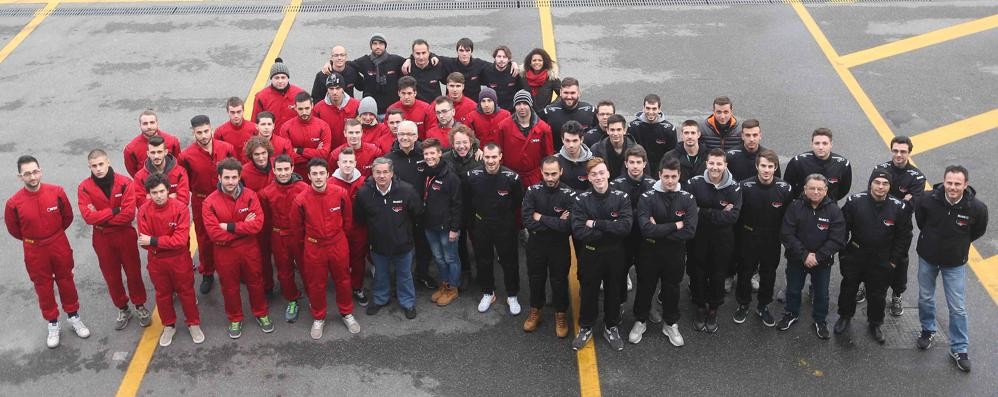 Monza, allievi e docenti della scuol meccanica Motorsport 2016 in autodromo