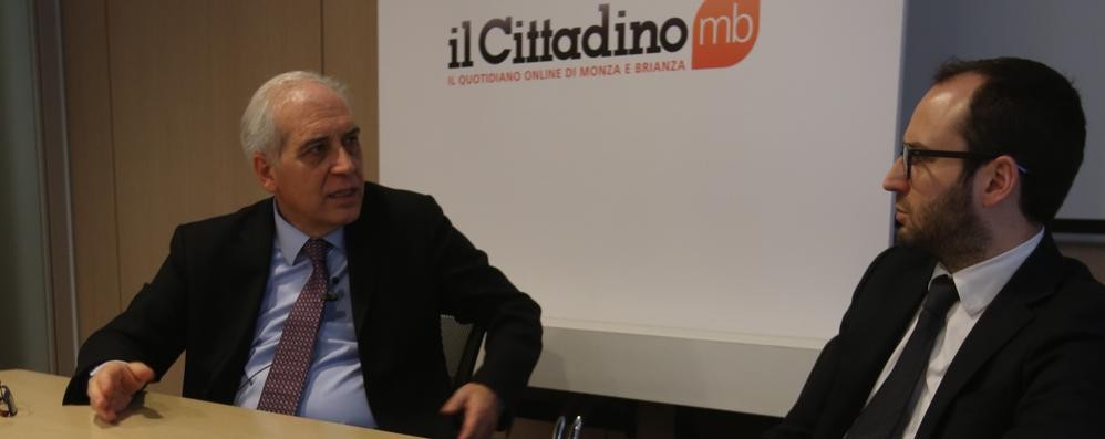 Il sindaco di Monza Roberto Scanagatti e il direttore del Cittadino, Martino Cervo