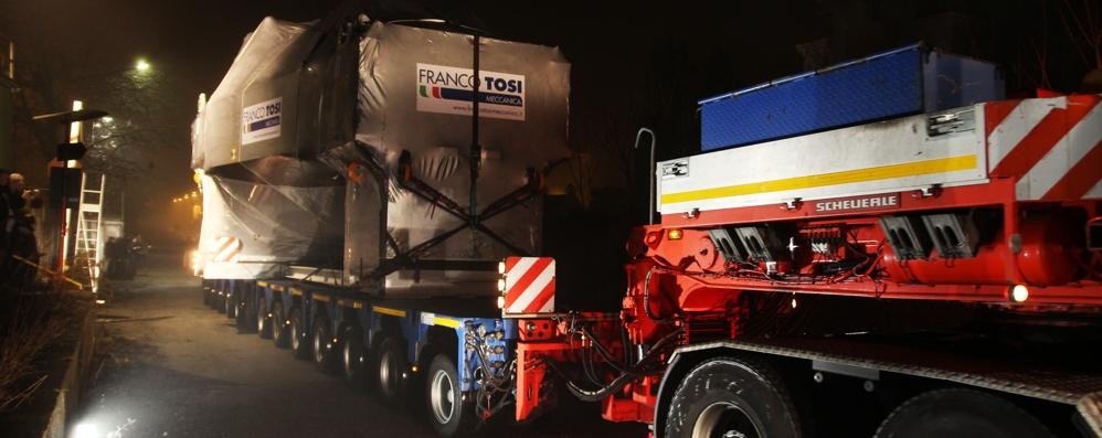 La turbina della Franco Tosi in viaggio