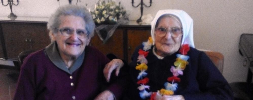 Enrica, 96 anni e suor Angela Mariani, 101 anni