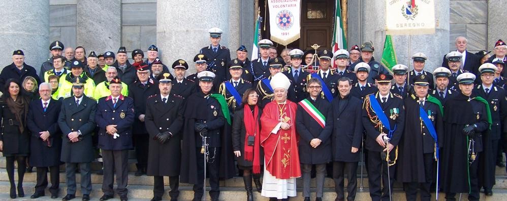 Seregno, il corpo della polizia locale al termine della messa