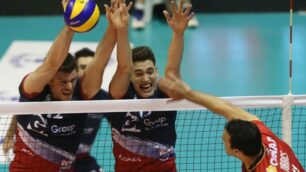 Volley, Gi group Team Monza a muro con Verhees Rousseaux