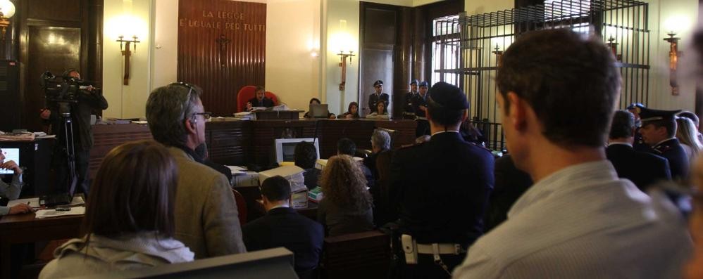 L’aula del tribunale di Monza nel 2013 durante il processo