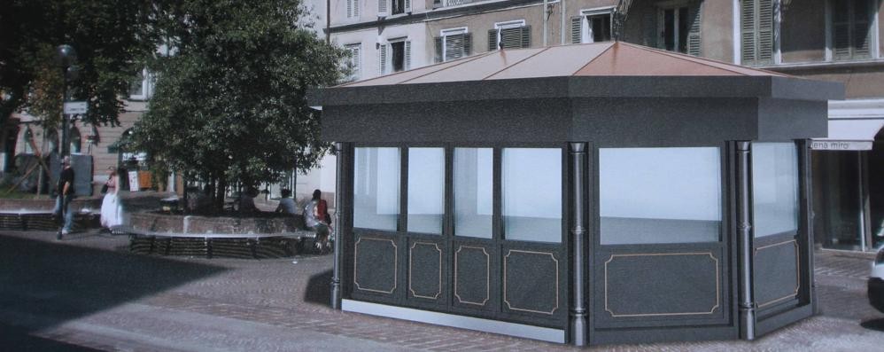 Monza, progetto Rive del Lambrio: il rendering di un chiosco