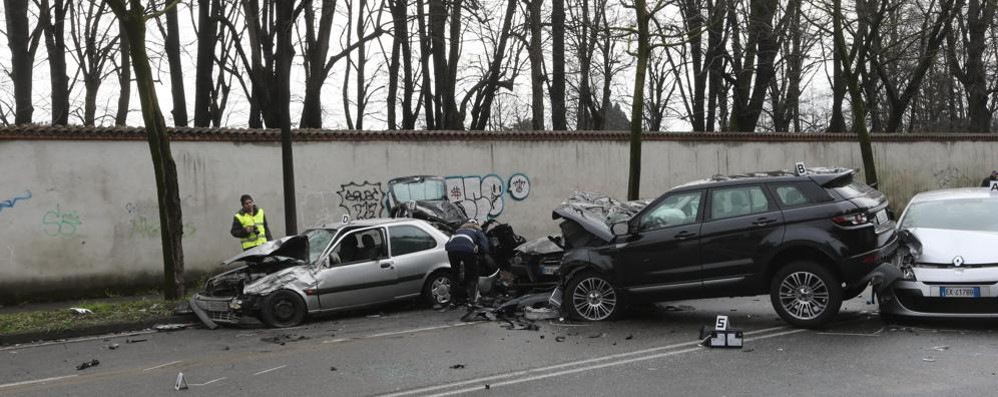 Monza, incidente stradale in viale Brianza  in cui è morto Elio Bonavita di Villasanta