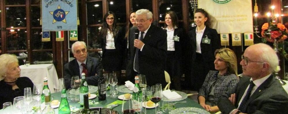 Il presidente Pietro Mazzo alla festa per i 40 anni dell’Ussmb