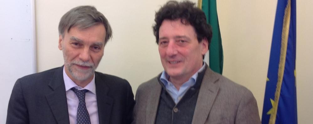 Il ministro Graziano Delrio con Gigi Ponti