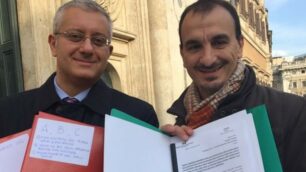 Gianmarco Corbetta e il senatore Bruno Marton davanti all'Anticorruzione a Roma