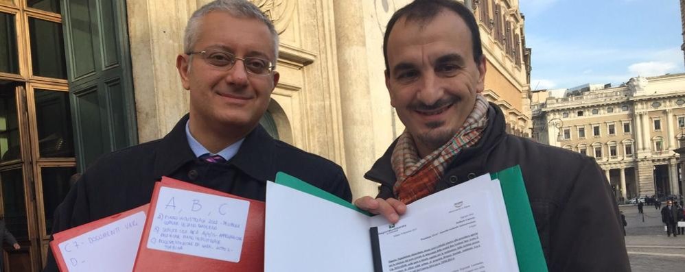Gianmarco Corbetta e il senatore Bruno Marton davanti all'Anticorruzione a Roma