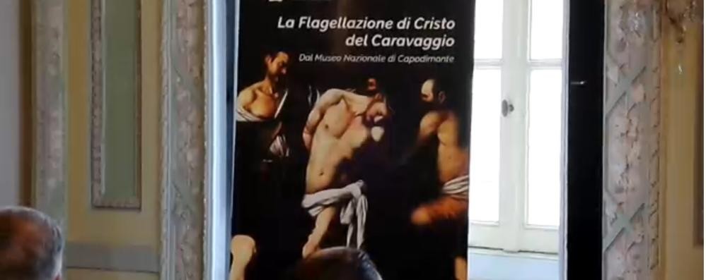 Un particolare della presentazione del ritorno di Caravaggio a Monza