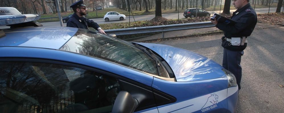 Un controllo della Polizia di Stato