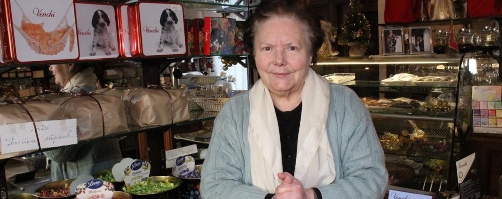 Seregno: Franceschina Silva, nel suo negozio di dolciumi