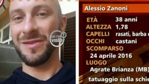 La scheda di Chi l’ha visto dedicata ad Alessio Zanoni