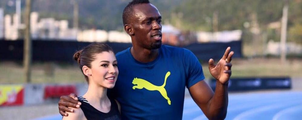 Giussano: Sara Galimberti con Usain Bolt in Giamaica (foto dalla pagina facebook ufficiale di Galimberti)