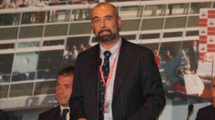 Ivan Capelli, presidente di Acm, qui alla presentazione del Gp con Roberto Scanagatti, Antonio Rossi e Angelo Sticchi Damiani