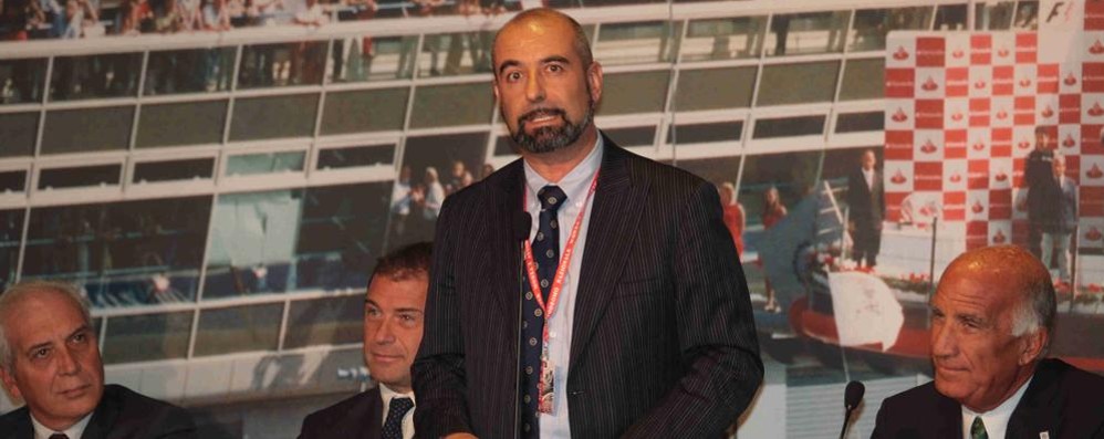 Ivan Capelli, presidente di Acm, qui alla presentazione del Gp con Roberto Scanagatti, Antonio Rossi e Angelo Sticchi Damiani