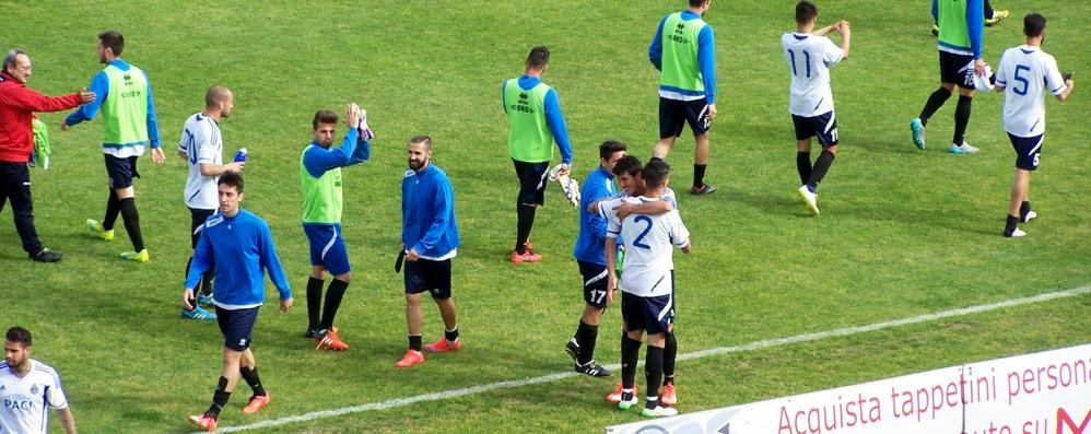 Calcio, l'esultanza finale degli azzurri del Seregno