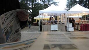 Il gazebo del Cittadino in piazza a Seregno