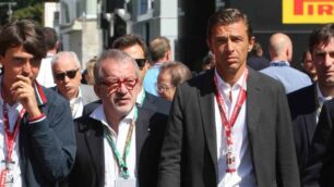 L’ex presidente della Sias, Andrea Dell’Orto, con il presidente della Regione, Roberto Maroni