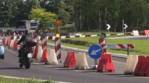 Monza, l’immissione sulla Sp60 dall’Esselunga di viale Libertà