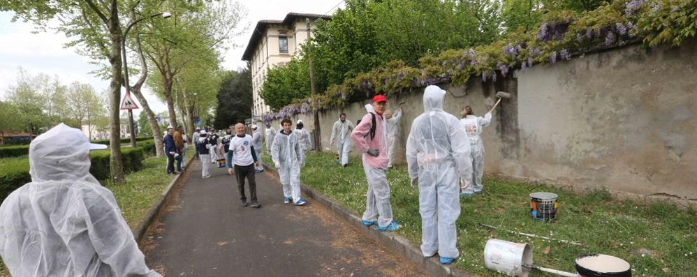 Monza: Pulizie di primavera viale Cesare battisti