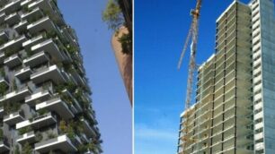 Il bosco verticale di Boeri, a Milano, e lo scheletro della torre di Desio