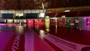 Monza, l’allestimento della mostra “100 anni di  donne olimpiche” con le foto di Vito Liverani - foto Vero Volley