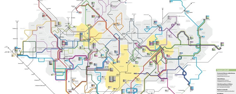 Mappa trasporti pubblici z Monza e Brianza