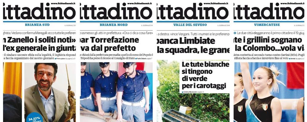 Le prime pagine de il Cittadino in edicola sabato 11 giugno