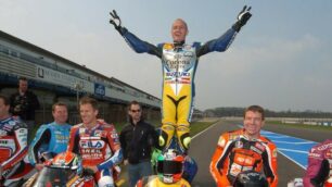 Fabrizio Pirovano in una immagine della sua lunga carriera in Sbk