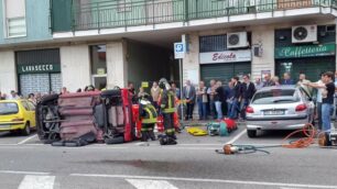 Lesmo, l’incidente sulla via Marconi - foto Boni