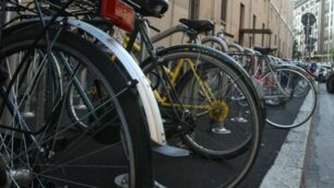 Biciclette parcheggiate a Monza