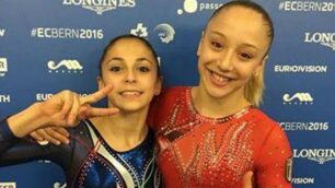 Villasanta, ginnastica artistica: Martina Maggio (a destra, con Martina Basile) campionessa europea juniores al volteggio - foto Federginnastica