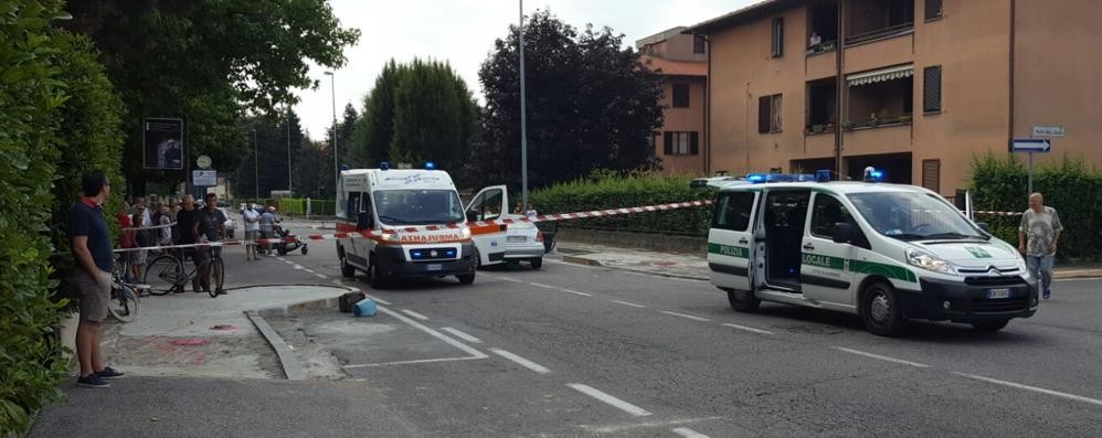 Il luogo dell’incidente in via De Gasperi