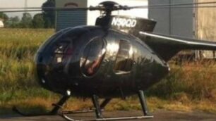 L’elicottero del monzese volato al mercato ittico di Bellaria nella foto pubblicata da il Resto del Carlino