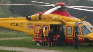 Sul posto è intervenuto l’elisoccorso di Bergamo