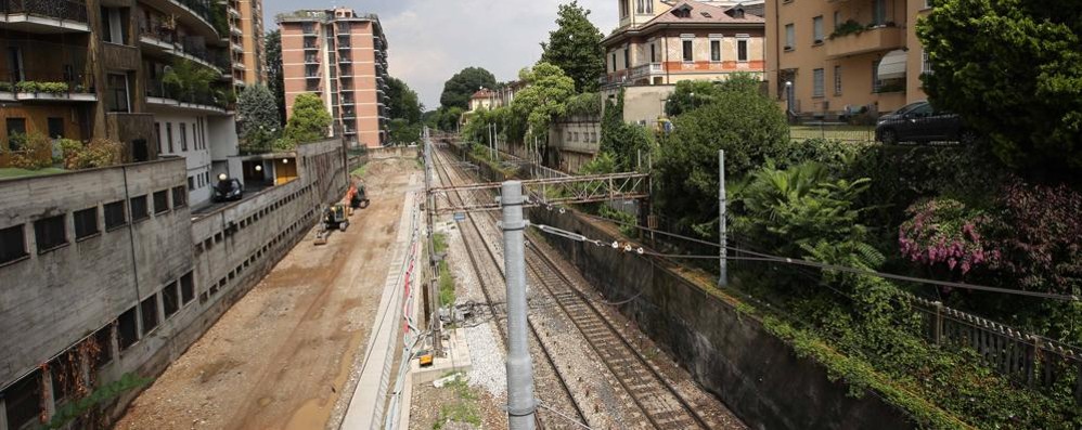 Monza, cantiere ferrovia via san Gottardo