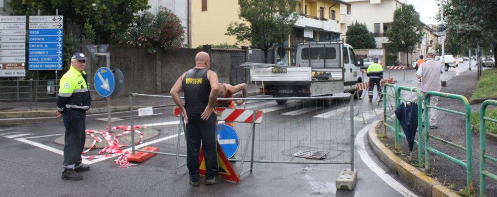 Gli interventi in via Circonvallazione, a Seregno